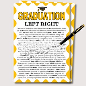 Graduation Left Right Game, Fun Printable Graduation Party Game ...