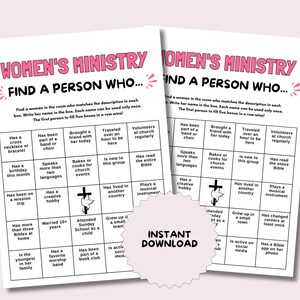 Womens Ministry Game Find Someone Who Bingo, Bible Games for Women ...