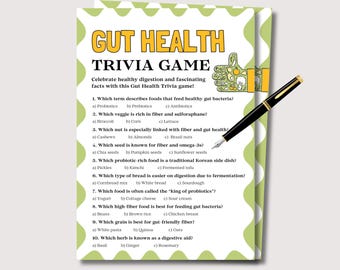 Gut Health Trivia Game, Fun Nutrition Game for Adults and Kids, Healthy Food Trivia, Nutrition Trivia, Healthy Living Game, Healthy Eating