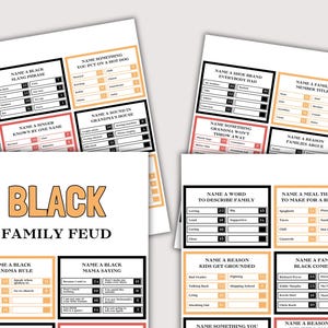 Black Family Feud Game, Fun Black Family Reunion Game, Icebreaker for Family Reunion, Black Games for Family Activity, Friendly Feud Game image 4