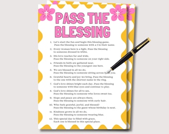 Pass the Blessing, Fun Womens Ministry Game, Ladies Church Game, Womens Retreat Icebreaker Christian Womens Game, Bible Game for Adults