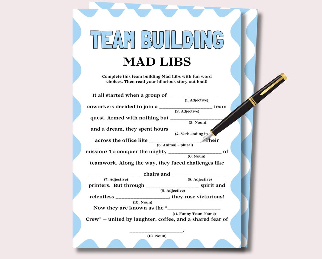 Mad Libs for the Office, Team Building Activities for Office Mad Libs ...