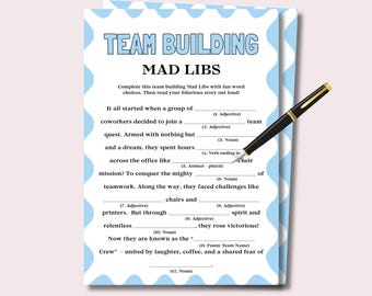 Mad Libs for The Office, Team Building Activities for Office Mad Libs for Work Team Building Games, Team Building Mad Libs Activity for Work