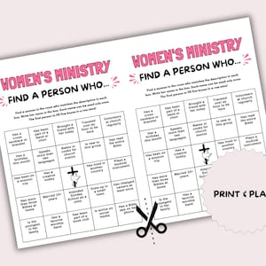 Womens Ministry Game Find Someone Who Bingo, Bible Games for Women ...