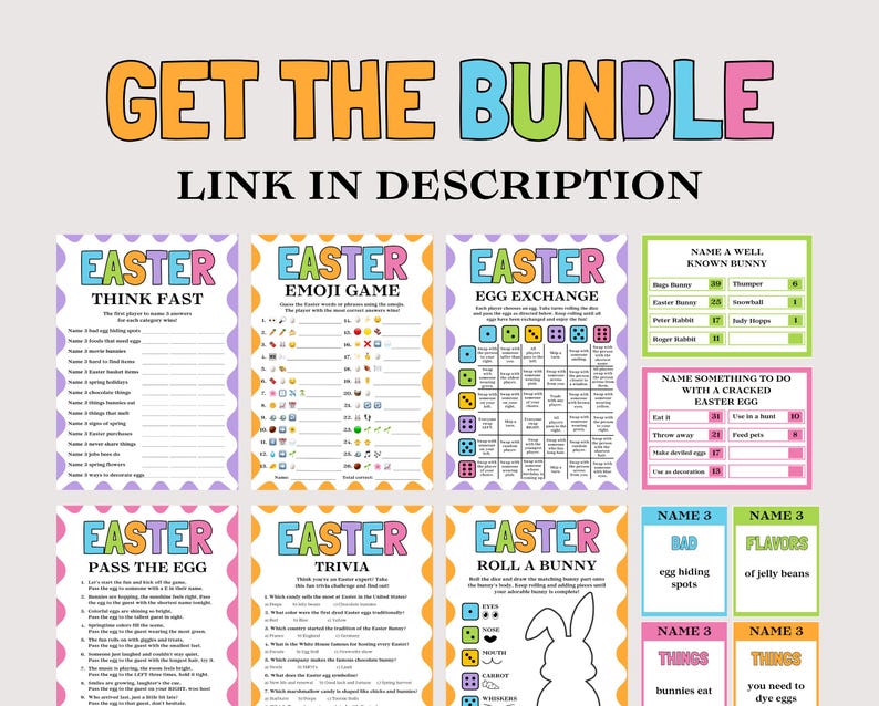 Easter Family Feud Game, Fun Printable Easter Game for Kids Adults, Family Easter Activity, Easter Friendly Feud Trivia Quiz, Easter Feud image 5