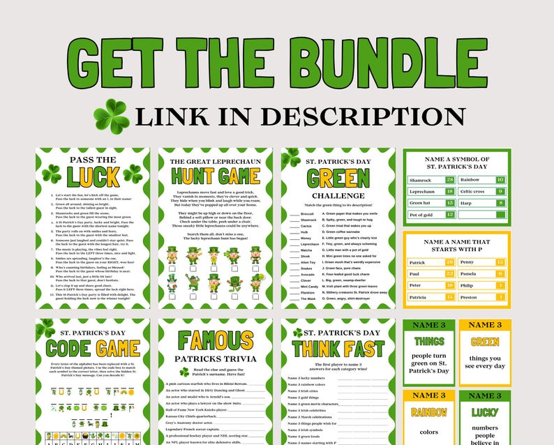 St Patricks Day Friendly Feud Game, Fun Group Saint Patricks Day Game for Adults Kids, St Pattys Day Activity Family Feud, Leprechaun Trivia image 5