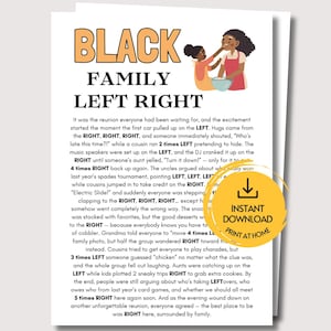 Black Family Left Right Game, Funny Black Family Reunion Game, Black Family Game Pass the Prize, Black Games for Family, Black Game Night image 1