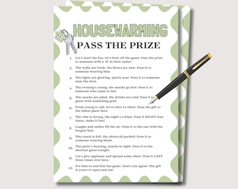 Housewarming Pass The Prize, Printable Housewarming Games, Pass the Gift Poem, Housewarming Party Game, New Home Games, House Warming Games