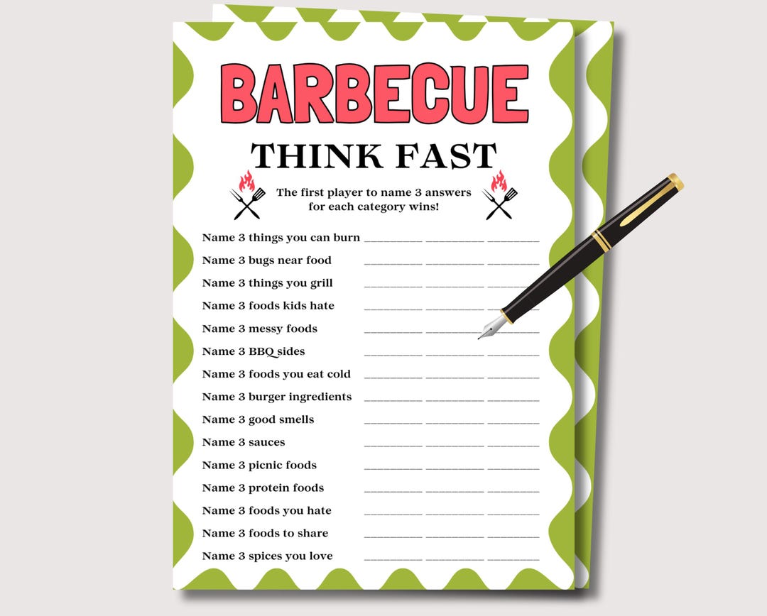 Bbq Think Fast Game, Fun Barbecue Game for Adults Kids, Backyard Burger ...