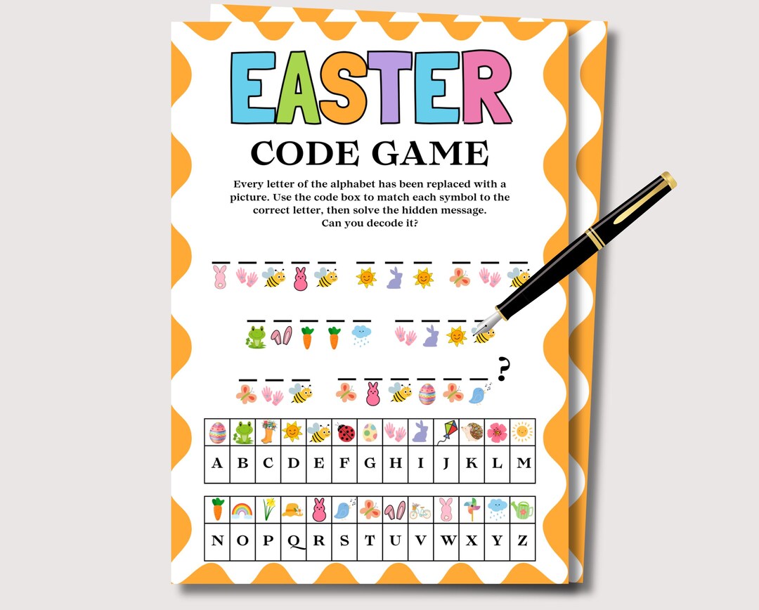 Easter Secret Code Game, Fun Easter Game for Kids, Printable Kids ...