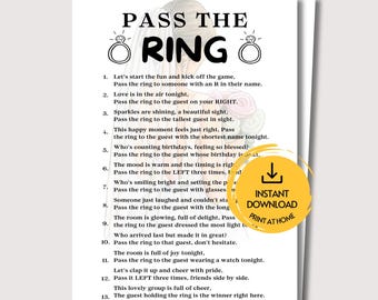 Brautparty-Spiel „Geschenke weitergeben“, Junggesellinnenabschied-Spiel „Gedicht weitergeben“, Hochzeitsspiel, Verlobungsfeier-Spiel