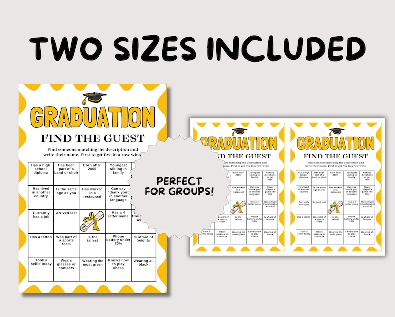 Graduation Find the Guest, Fun Printable Graduation Party Game ...
