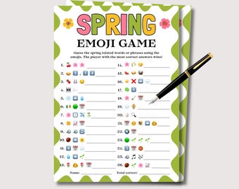 Spring Emoji Riddles Spring Emoji Game, Fun Printable Spring Game for Kids Adults, Spring ...