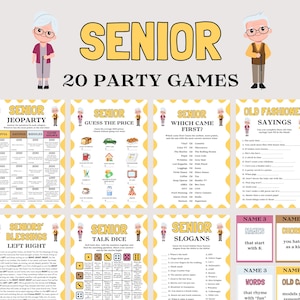 Senior Games Bundle, Games for Seniors Group Games for Senior Citizens Games Icebreakers Senior Activities for Elderly Senior Birthday Games