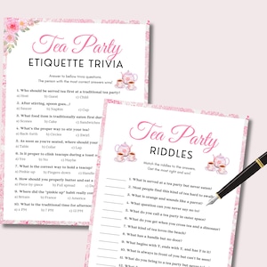 Tea Party Games Bundle, Kids Adult Tea Party Games, Spill the Tea, Tea ...