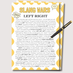 Funny Story Left Right Game, Pass the Prize Game, Pass the Gift, Birthday Games for Adults Left Right Game, Teens Left Right Birthday Game