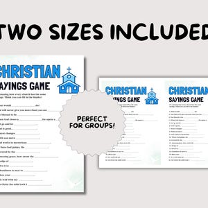 Christian Sayings Game, Fun Christian Trivia for Kids and Adults, Church Activity for Teens Sunday School Game, Bible Games Women's Ministy