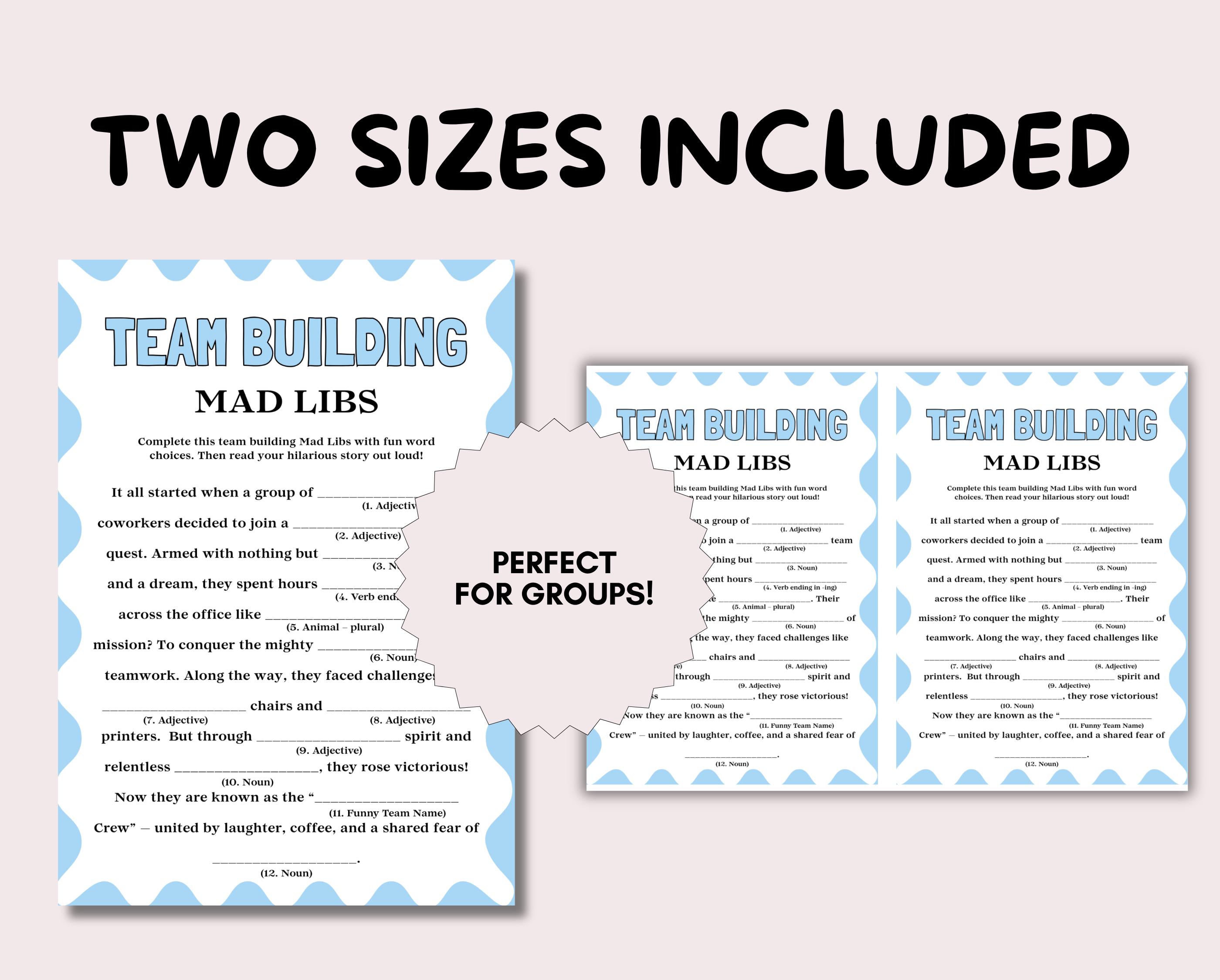 Mad Libs for the Office, Team Building Activities for Office Mad Libs ...