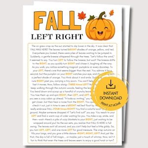 Fall Left Right Game, Fun Printable Fall Game for Kids & Adults, Autumn Pass the Prize, Team Building Office Fall Activity, Harvest Party