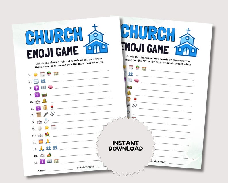Church Emoji Guessing Game, Fun Church Game for Teen Sunday School Game ...