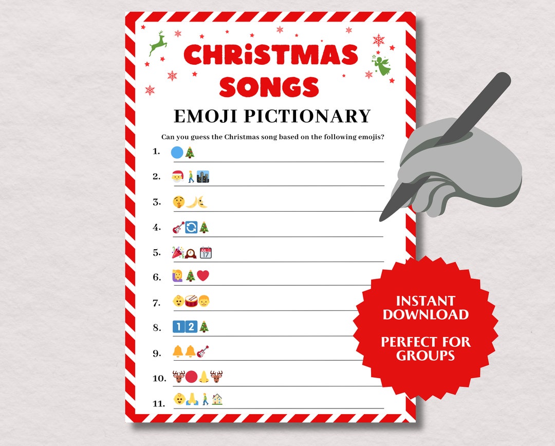 Christmas Emoji Pictionary for Adults Kids Family, Christmas Songs ...