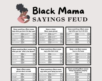 Black Mama-spreuken, Black Mom-spreuken, Black Mom-spreuken, Babyshoweractiviteiten, Iconische Zwarte Moeders, Babyshowervete
