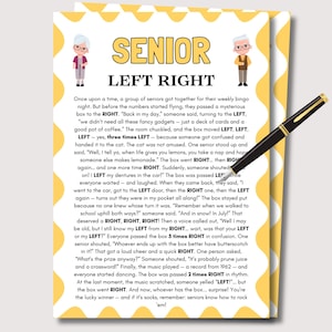 Senior Left Right Game, Games for Seniors, Senior Games, Games for Senior Citizens, Elderly Icebreaker Games, Senior Birthday Left Right