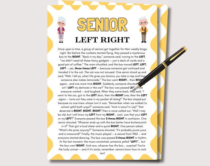 Senior Left Right Game, Games for Seniors, Senior Games, Games for ...