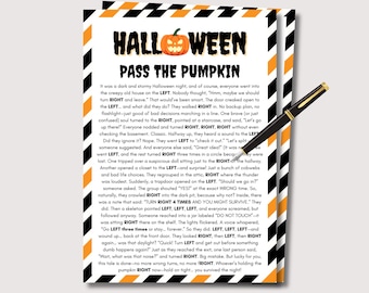 Halloween Pass the Pumpkin Game, Halloween Left Right Game, Halloween Party Game, Geef de prijs door, Halloween-games voor volwassenen tieners, Geef het cadeau door