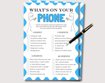 What’s On Your Phone Game, Fun Cell Phone Ice Breaker Game, Printable Whats In Your Phone Game, Team Building Game for Office Game