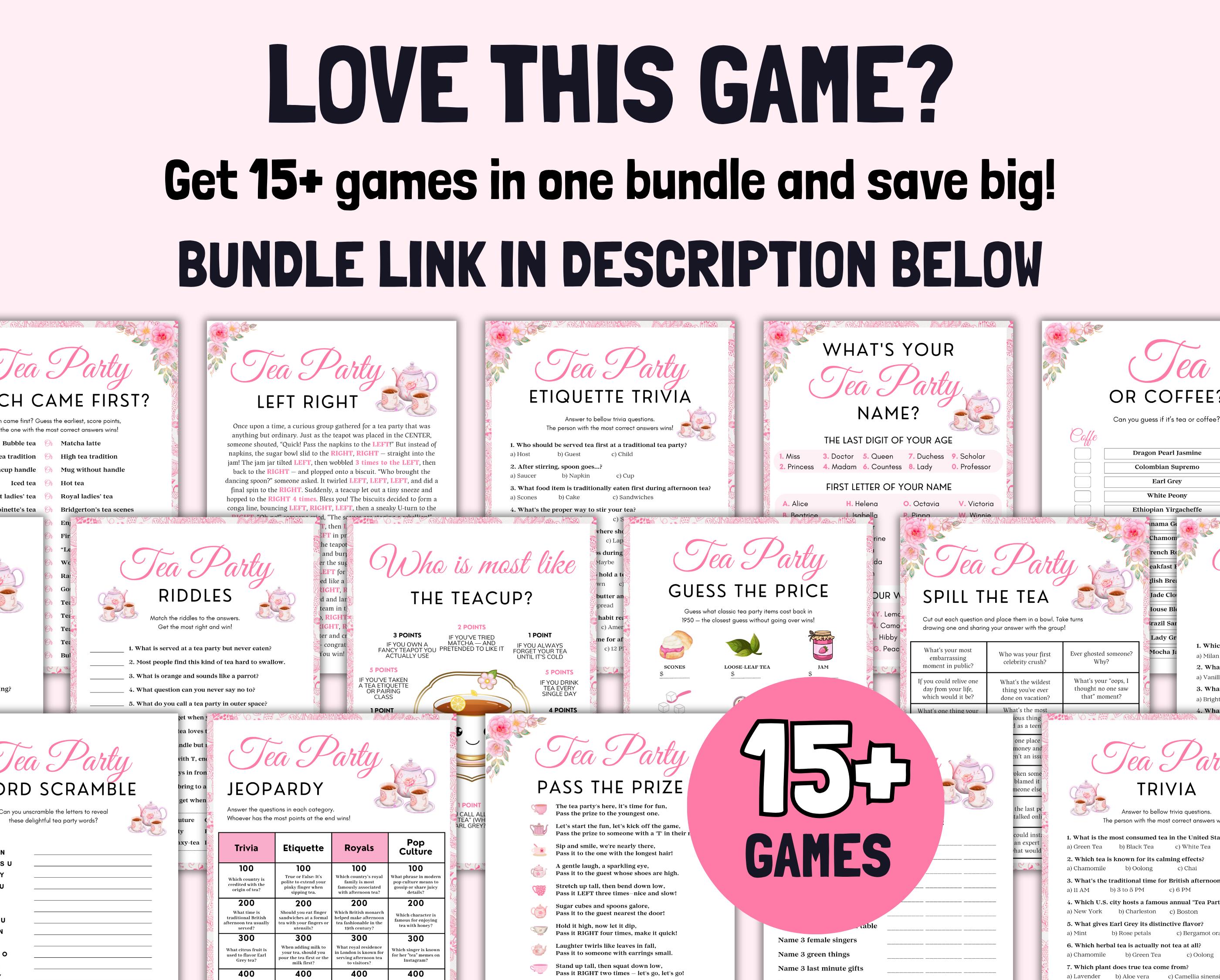 tea party dress up games Tea Party Games, Whats Your Tea Party Name, Tea Party Name Game, Ladies Tea Party Games, Tea Time Games for Kids Adults, Printable Tea Party