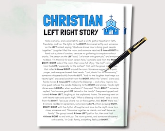 Christian Left Right Game, Fun Christian Game for Adults Kids, Christian Pass the Prize, Christian Pass the Gift Exchange Game for Christian
