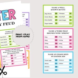 Easter Family Feud Game, Fun Printable Easter Game for Kids Adults, Family Easter Activity, Easter Friendly Feud Trivia Quiz, Easter Feud image 3