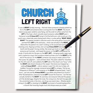 The Church Community Left Right Game, Fun Games for Church, Printable Church Games, Church Activities, Christian Games, Bible Left Right