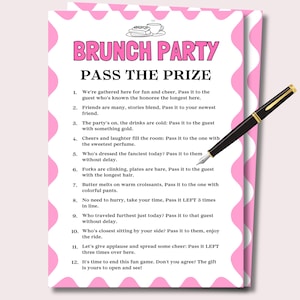 Brunch Games Pass the Prize, Brunch Party Games, Women&#39;s Ministry Games, Tea Party Games, Birthday Brunch, Team Building Games Pass the Gift