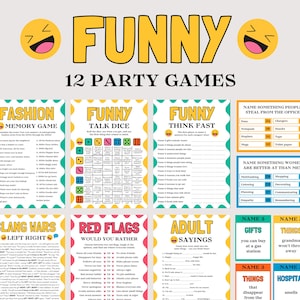 Funny Games Bundle, Ice Breaker Games for Adults, Office Team Building Games, Family Reunion Games, Senior Games, Adult Birthday Party Games