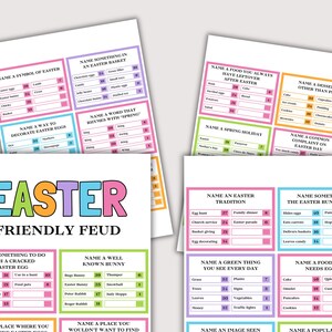 Easter Family Feud Game, Fun Printable Easter Game for Kids Adults, Family Easter Activity, Easter Friendly Feud Trivia Quiz, Easter Feud image 4