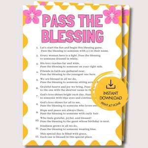 Pass the Blessing, afdrukbaar damesbedieningsspel, dameskerk Icebreaker, damesbijbelspel christelijk spel voor volwassenen, idee voor damesretraite