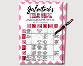 Galentine's Talk Dice Game, Fun Printable Galentines Day Game for Girls ...