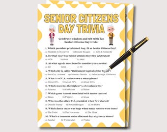 Senior Citizens Day Trivia, Fun Game for Seniors, Games for Senior Citizens, Senior Games, Senior Activities for Elderly, Memory Games