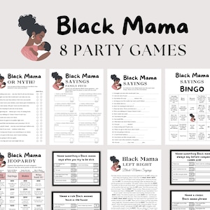 Black Mama Sayings Games Bundle, Black Mom Sayings Baby Shower Games, Black Mom Games, Black Baby Shower Games, Black Moma Saying Bingo