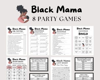 Black Mama Sayings Games-bundel, Black Mom Sayings Babyshower-spellen, Black Mom-spellen, Black Baby Shower-spellen, Black Moma Saying Bingo
