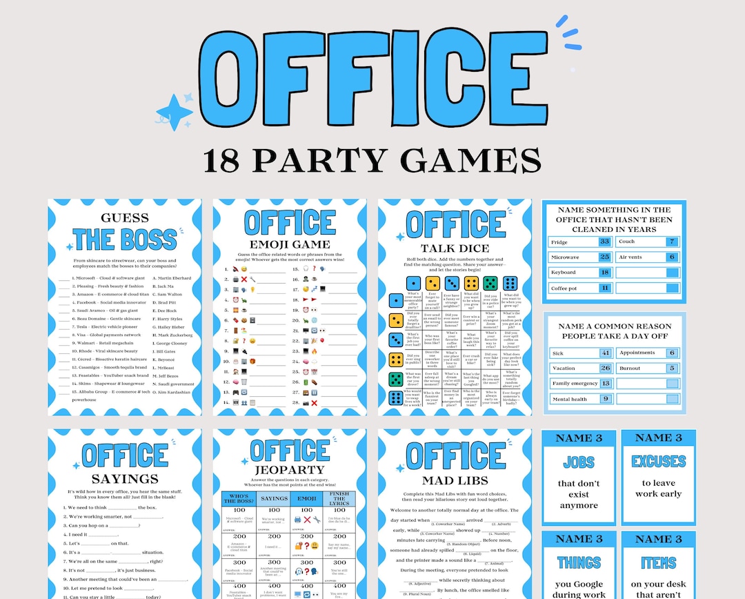 Office Games Bundle, Fun Team Building Games for Staff, Office Party ...