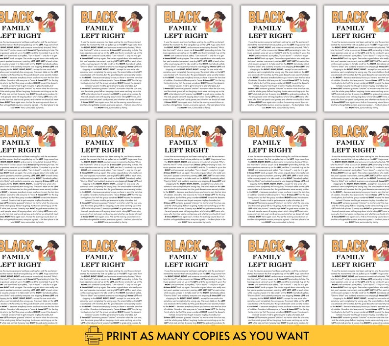 Black Family Left Right Game, Funny Black Family Reunion Game, Black Family Game Pass the Prize, Black Games for Family, Black Game Night image 3