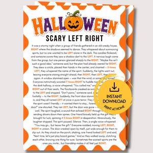 Halloween Left Right Game, Fun Printable Halloween Game for Kids & Adults, Office Halloween Activity Pass the Prize, Classroom Halloween