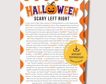 Halloween Links Rechts Spel, Leuk Printbaar Halloween Spel voor Kinderen & Volwassenen, Halloween Activiteit voor op Kantoor: Prijs doorgeven, Halloween in de Klas