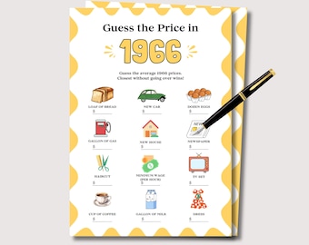 Juego de adivinanzas para el 60.º cumpleaños, divertido juego para ella y él, juego de fiesta para el 60.º cumpleaños de 1966, trivia para los nacidos en 1966