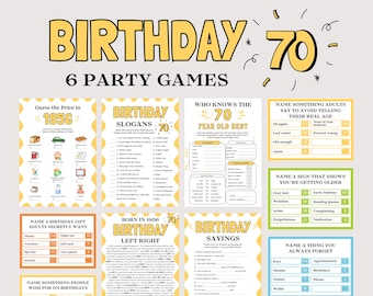 Bundel 70e verjaardag spellen, leuke spellen 70e verjaardag voor haar hem, 70e verjaardag feestspellen 1956 Trivia Quiz, geboren in 1956 verjaardagsspellen