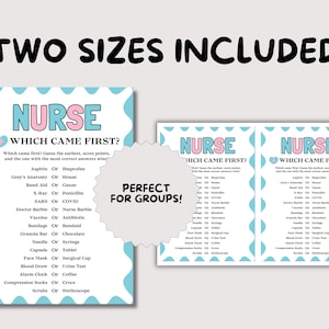 Nurse Which Came First Game, Fun Nurse Game for Medical Party, Nurse Party Trivia Quiz, Nurse Week Activity, Retirement Nurse Medical Game