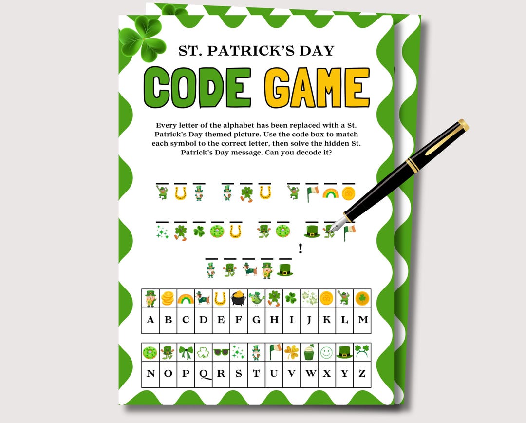 St Patrick's Day Secret Code Game, Fun St Patricks Day Game for Kids ...